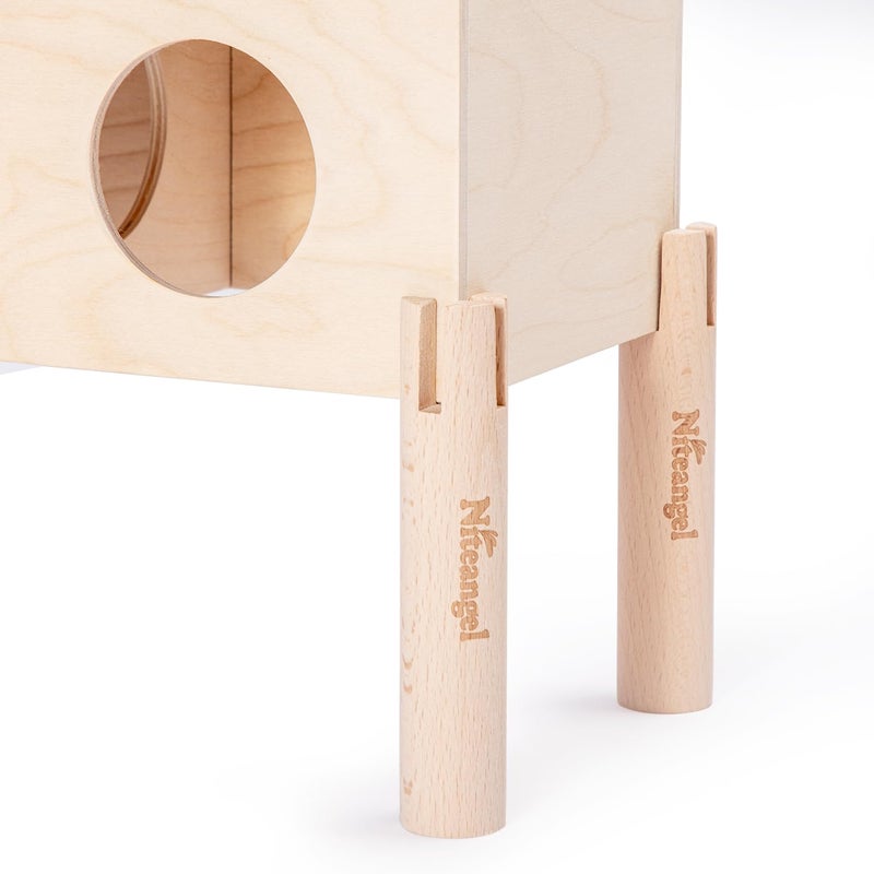 Niteangel Set of Beech Stilts for Elevating & Safely Setting Niteangel Multi-Chamber Series Maze House (Set of 4 Stilts (5.9'' H)) - Image 5